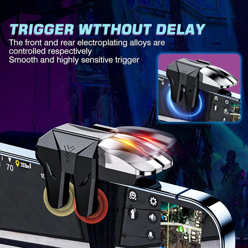 EasEasy PUBG Game Controller Trigger, Mobile Phone Controller Compatible for PUBG/Rules of Survival/Knives Out, 6 Fingers Trigger with Sensitive Aim and Shoot Smartphone Gamepad for iPhone & Android - Image 5
